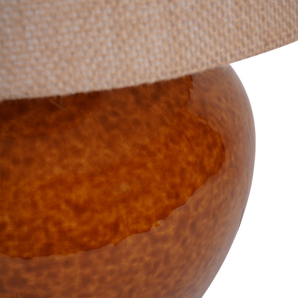 Aubrey Terracotta Ceramic Table Lamp with Hessian Shade Large by Libra, image 4