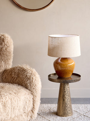 Aubrey Terracotta Ceramic Table Lamp with Hessian Shade Large by Libra, image 5