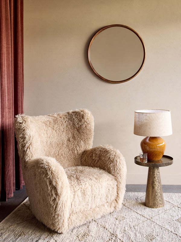 Aubrey Terracotta Ceramic Table Lamp with Hessian Shade Large by Libra, image 6