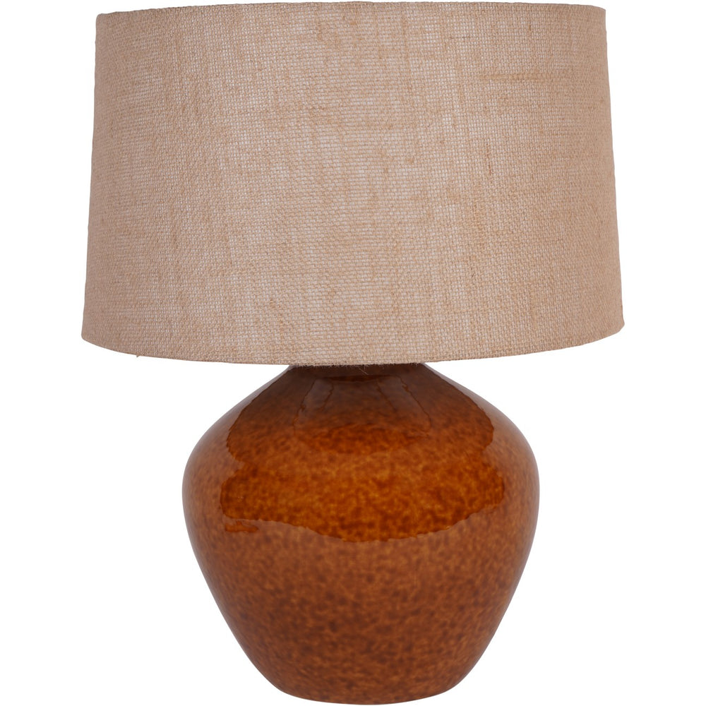 Aubrey Terracotta Ceramic Table Lamp with Hessian Shade Large by Libra