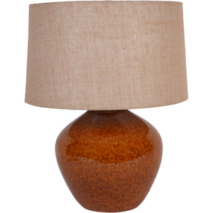 Aubrey Terracotta Ceramic Table Lamp with Hessian Shade Large by Libra