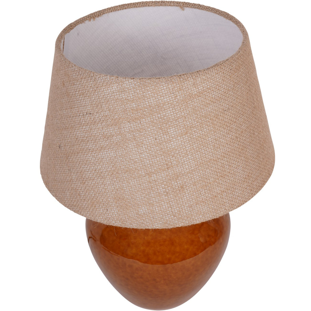 Aubrey Terracotta Ceramic Table Lamp with Hessian Shade Small by Libra