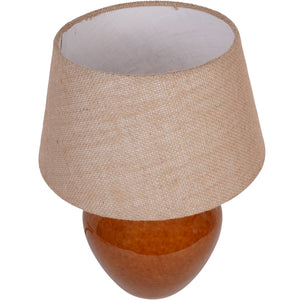 Aubrey Terracotta Ceramic Table Lamp with Hessian Shade Small by Libra, image 2