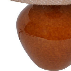Aubrey Terracotta Ceramic Table Lamp with Hessian Shade Small by Libra, image 4