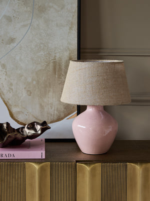 Aubrey Dusky Pink Ceramic Table Lamp Small by Libra, image 5