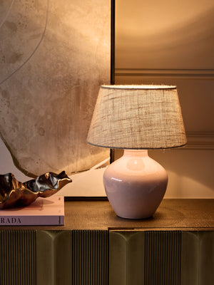 Aubrey Dusky Pink Ceramic Table Lamp Small by Libra, image 6