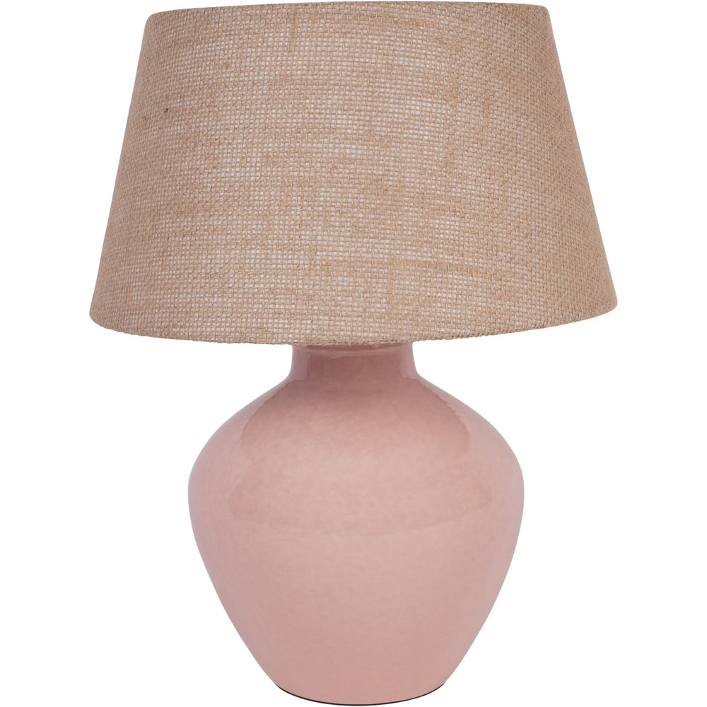 Aubrey Dusky Pink Ceramic Table Lamp Small by Libra