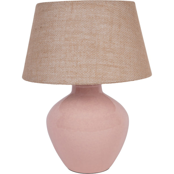 Aubrey Dusky Pink Ceramic Table Lamp Small by Libra