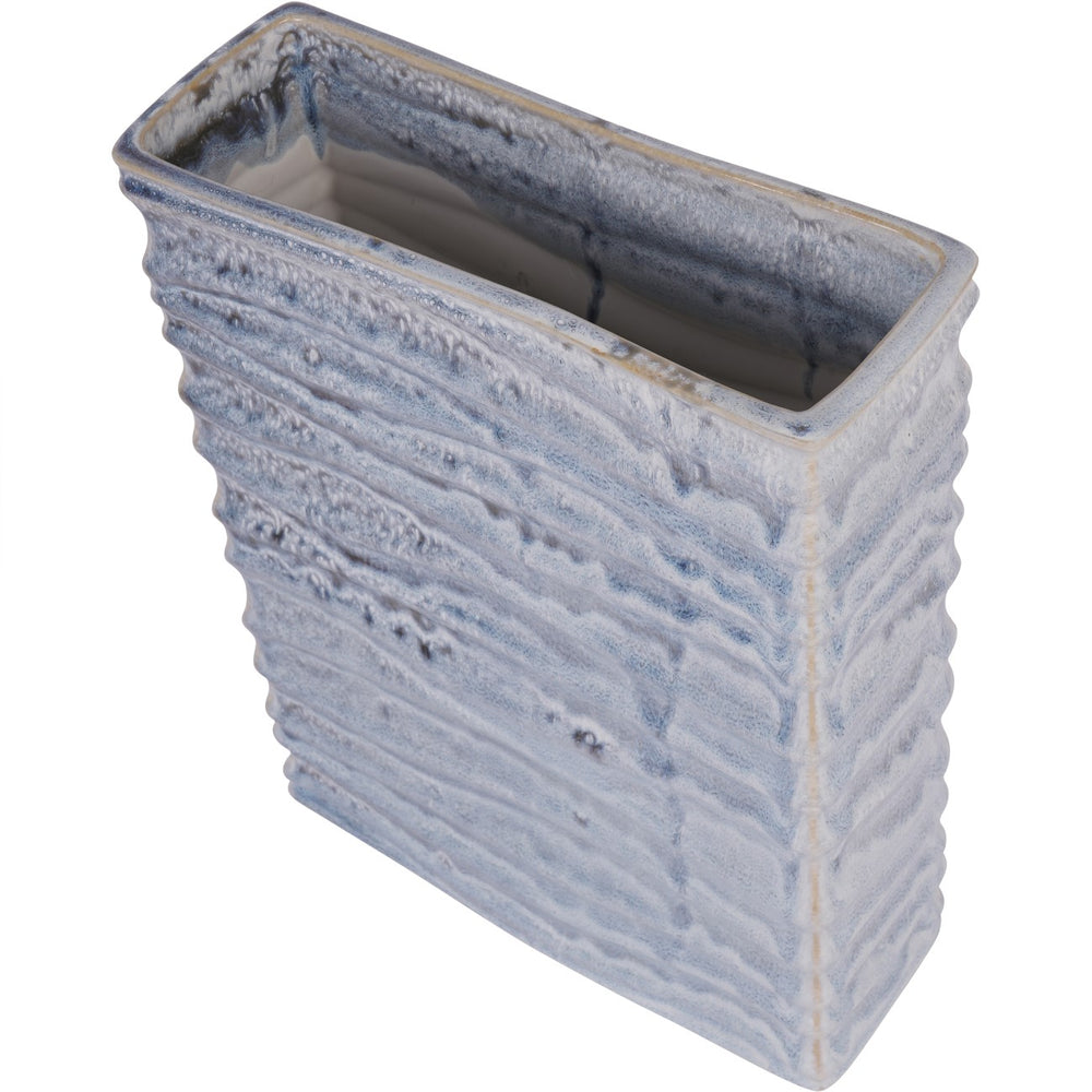 Sereno Rectangle Vase in Blue Reactive Glaze by Libra