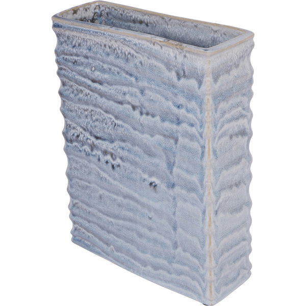 Sereno Rectangle Vase in Blue Reactive Glaze by Libra