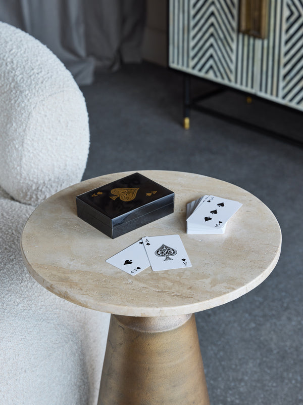 Chollerford Black and Gold Inlay Card Box by Libra, image 6
