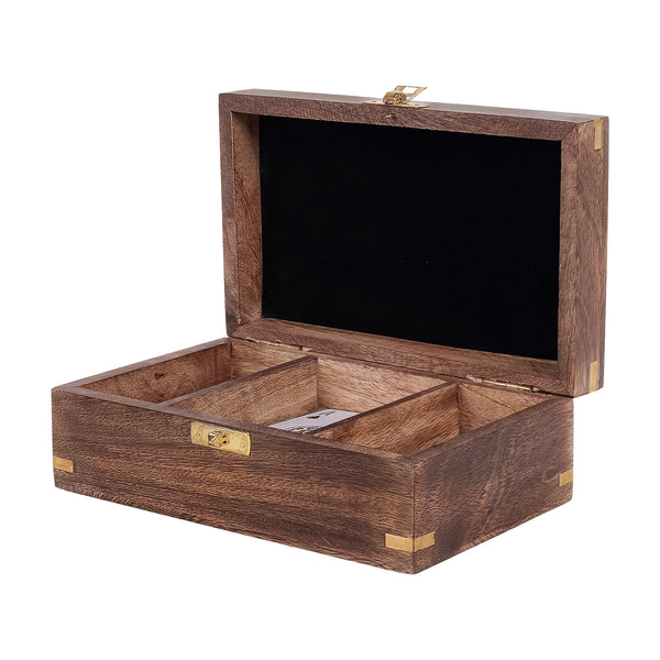 Pryce Mango Wood Poker Box with Cards by Libra, image 2
