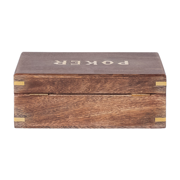 Pryce Mango Wood Poker Box with Cards by Libra, image 3
