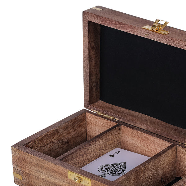 Pryce Mango Wood Poker Box with Cards by Libra, image 4