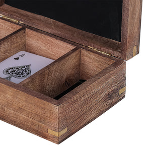 Pryce Mango Wood Poker Box with Cards by Libra, image 5