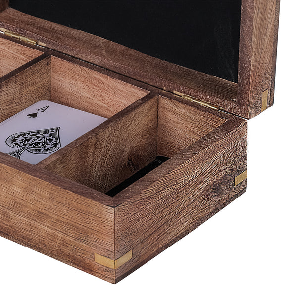 Pryce Mango Wood Poker Box with Cards by Libra, image 5