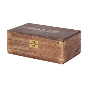 Pryce Mango Wood Poker Box with Cards by Libra