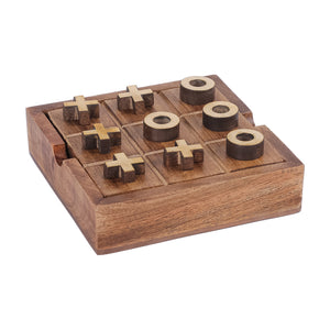 Pryce Mango Wood Noughts and Crosses and Solitaire Game by Libra, image 2