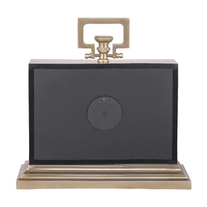 Latham Brass Rectangular Mantel Clock Large by Libra, image 3