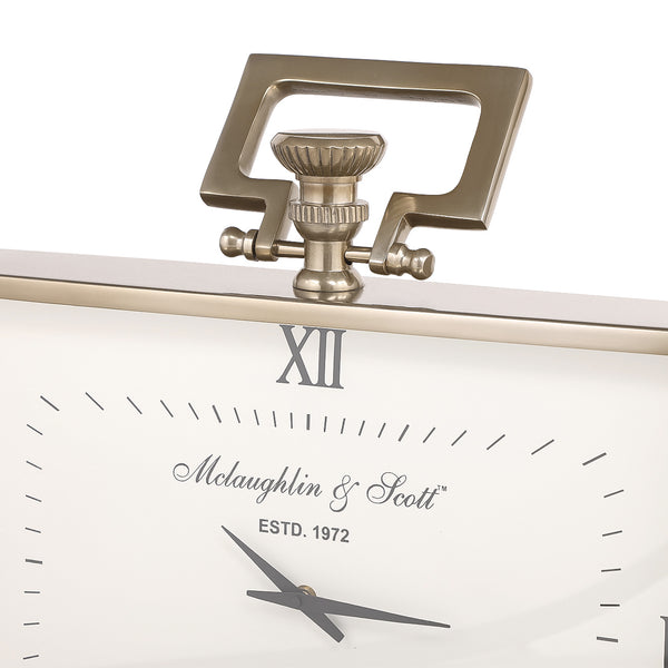 Latham Brass Rectangular Mantel Clock Large by Libra, image 4