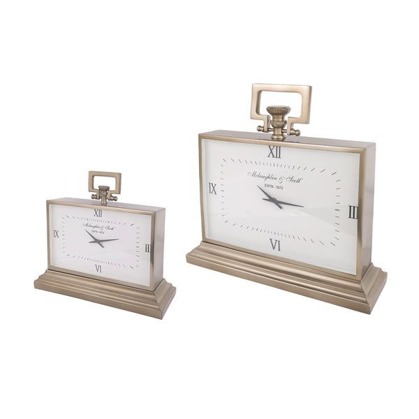 Latham Brass Rectangular Mantel Clock Large by Libra, image 7