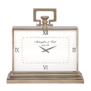 Latham Brass Rectangular Mantel Clock Large by Libra