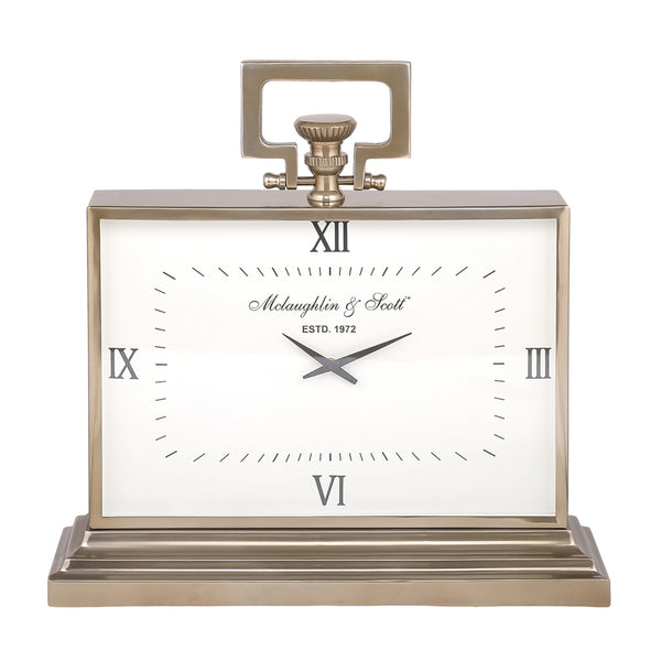 Latham Brass Rectangular Mantel Clock Large by Libra