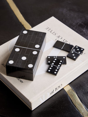 Chollerford Black Inlay Dominoes Box by Libra, image 4