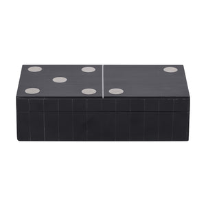 Chollerford Black Inlay Dominoes Box by Libra