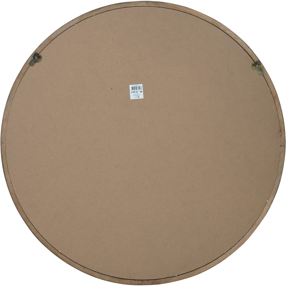 Tilburg Round Wood Mirror Brown 80cm by Libra