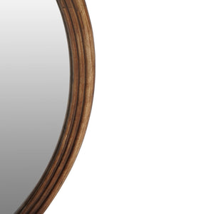 Tilburg Round Wood Mirror Brown 80cm by Libra, image 3