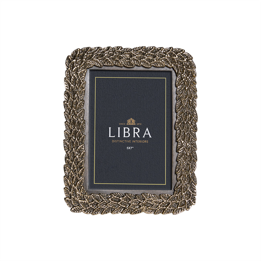 Antiqued Gold Leaf Photo Frame 4x6 Inch by Libra