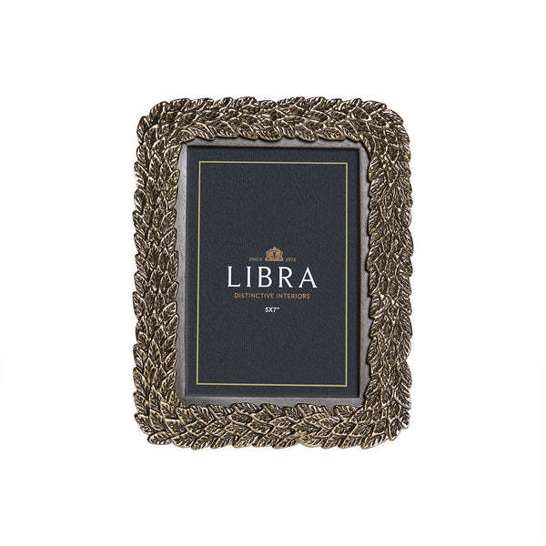 Antiqued Gold Leaf Photo Frame 4x6 Inch by Libra