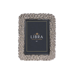 Antiqued Pewter Leaf Photo Frame 5x7 Inch by Libra