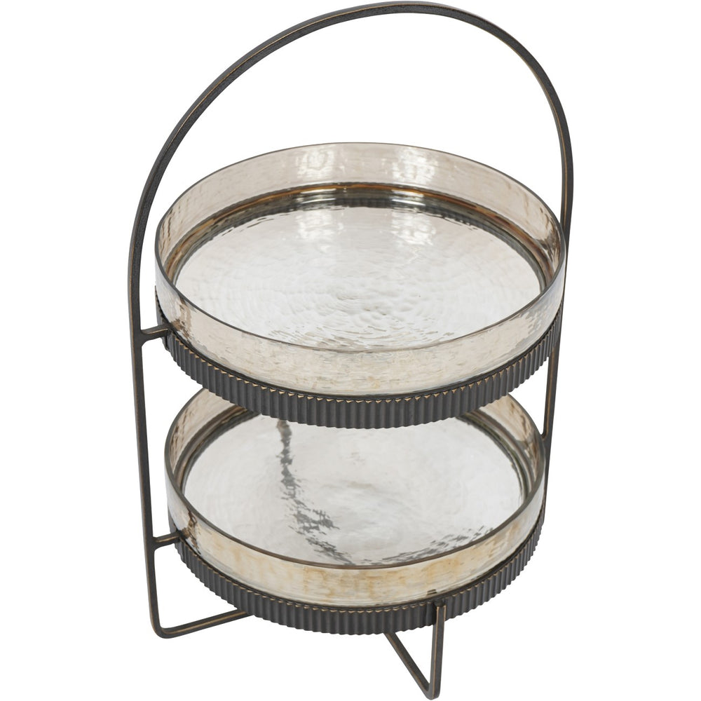 Beresford Glass Two Tier Cake Stand by Libra