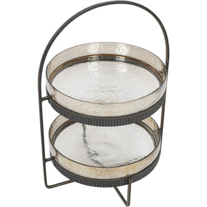 Beresford Glass Two Tier Cake Stand by Libra, image 2