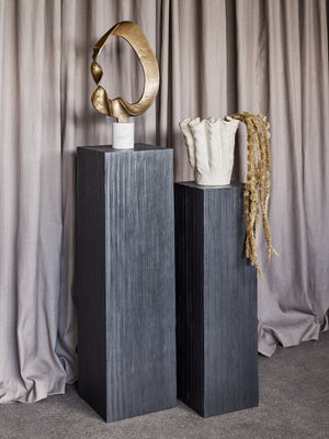 Sienna Set of 2 Nested Black Mango Wood Plinths by Libra, image 5