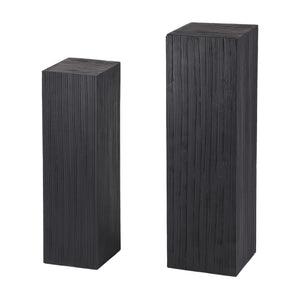 Sienna Set of 2 Nested Black Mango Wood Plinths by Libra, image 7