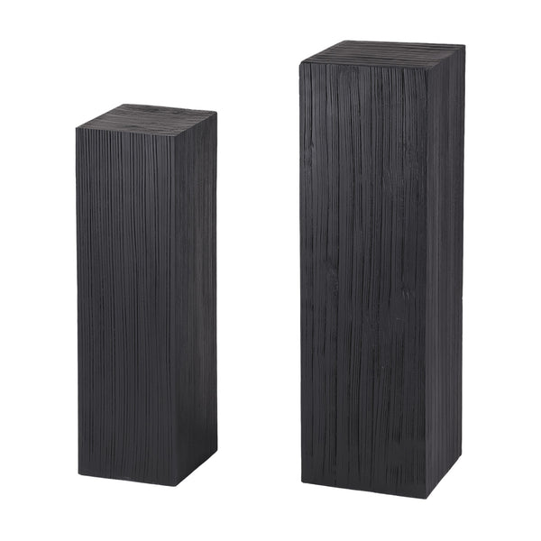 Sienna Set of 2 Nested Black Mango Wood Plinths by Libra, image 7