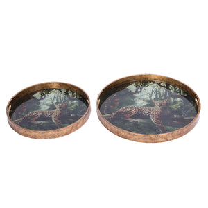Lounging Leopard Set of Two Trays by Libra, image 2
