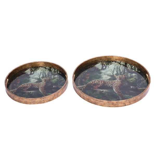 Lounging Leopard Set of Two Trays by Libra, image 2