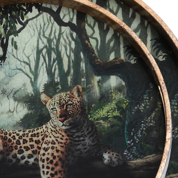 Lounging Leopard Set of Two Trays by Libra, image 4