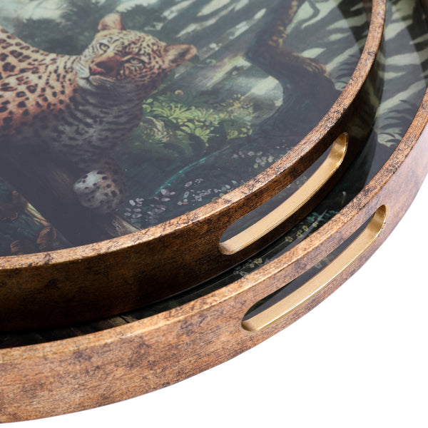 Lounging Leopard Set of Two Trays by Libra, image 5