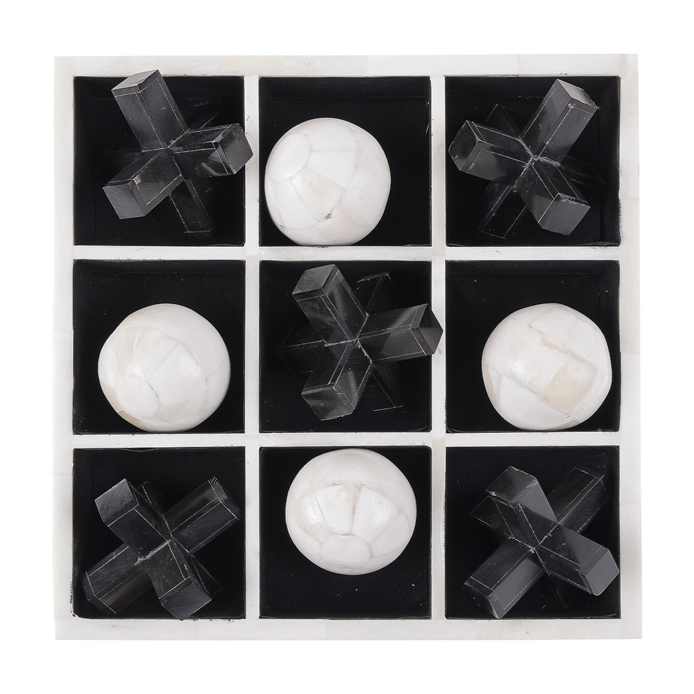 Farnham Off White and Black Bone and Horn Inlay Noughts and Crosses by Libra