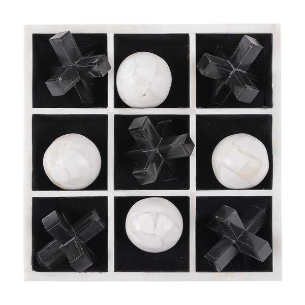 Farnham Off White and Black Bone and Horn Inlay Noughts and Crosses by Libra, image 2