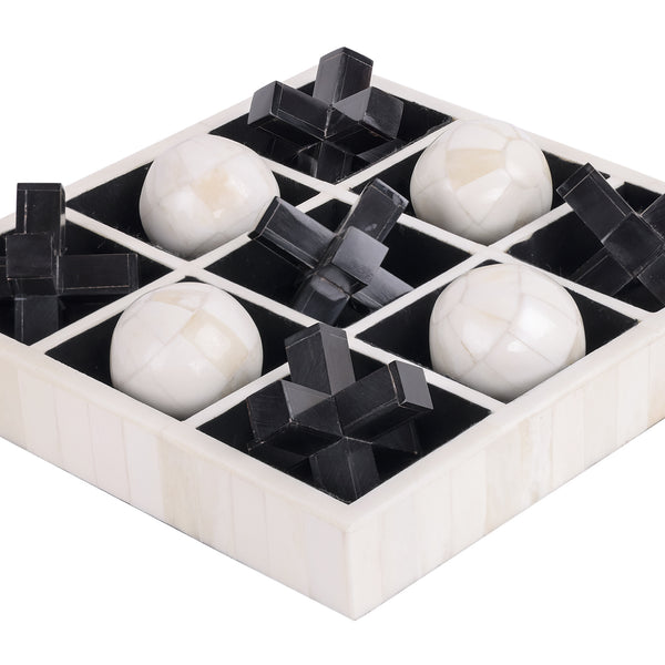 Farnham Off White and Black Bone and Horn Inlay Noughts and Crosses by Libra, image 3