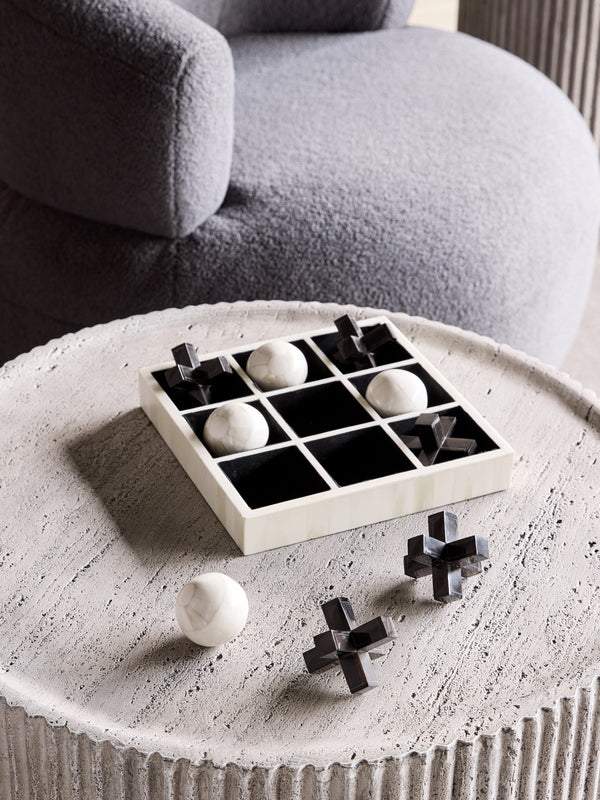 Farnham Off White and Black Bone and Horn Inlay Noughts and Crosses by Libra, image 5