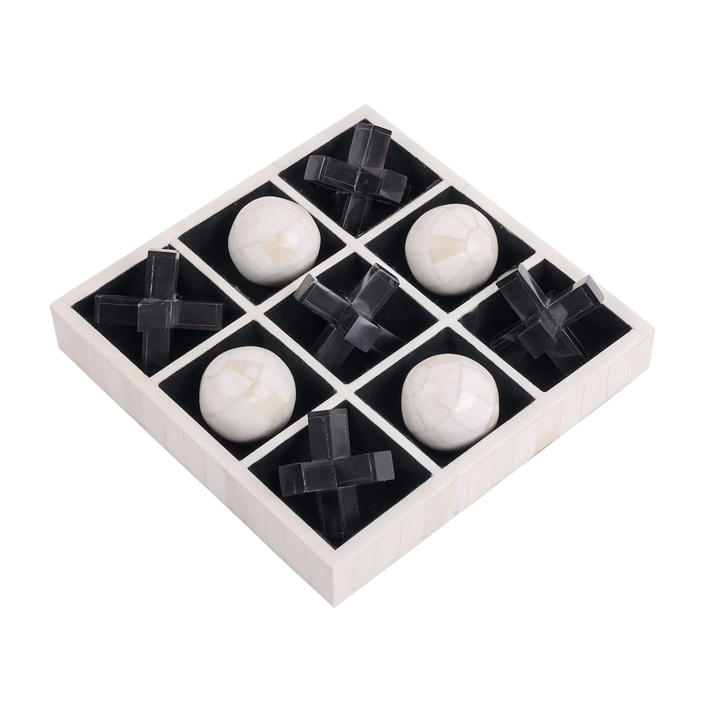 Farnham Off White and Black Bone and Horn Inlay Noughts and Crosses by Libra