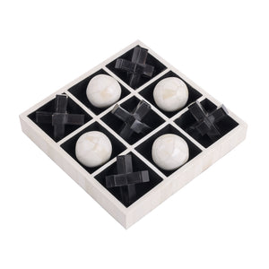 Farnham Off White and Black Bone and Horn Inlay Noughts and Crosses by Libra