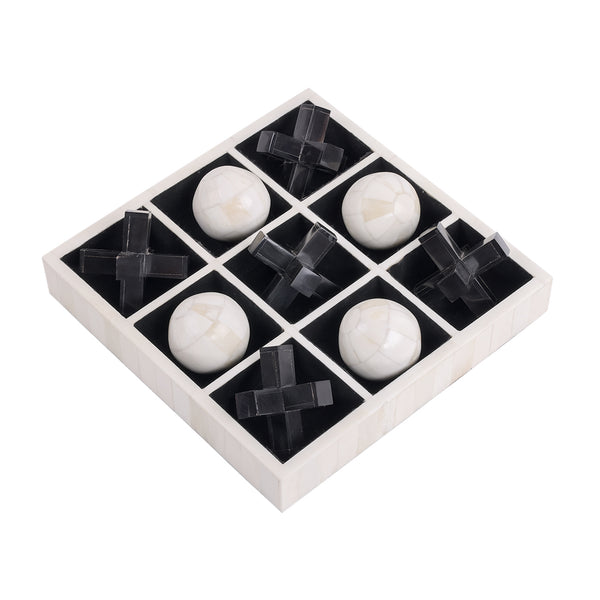 Farnham Off White and Black Bone and Horn Inlay Noughts and Crosses by Libra